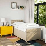 vidaXL Box spring postelja z vzmetnico krem 80x200 cm blago, (21290919) | Shoptok.si