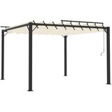  Sjenica s rešetkastim krovom 3 x 3 m krem tkanina i aluminij | shoptok.hr