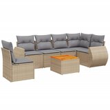 Maison Chic Seti vrtnega pohištva - Vrtna garnitura - Vrtni pohištvo set 7-delna z blazinami bež poli ratan, (21801160) | Shoptok.si
