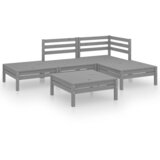 Maison Chic Seti vrtnega pohištva - Vrtna garnitura - Vrtni pohištvo set 5-delna trdna borovina siva, (21815151) | Shoptok.si