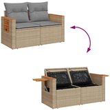vidaXL 9-dijelni set vrtnih sofa s jastucima bež od poliratana bagrem | shoptok.hr
