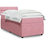 vidaXL Box spring postelja z vzmetnico roza 90x190 cm žamet | Shoptok.si