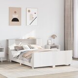 Maison Chic Posteljni okvir - Dvoposteljna postelja - Zakonska postelja brez vzmetnice bel 150x200 cm trdna borovina-J11549, (21761325) | Shoptok.si