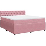  Krevet s oprugama i madracem ružičasti 200x200 cm baršunasti | shoptok.hr