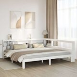  Knjižna postelja brez vzmetnice bela 180x200 cm trdna borovina | Shoptok.si