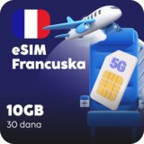 Ananas eSIM Francuska eSIM kartica - 10GB prepaid mobilnih podataka za 30 dana Cene