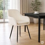  Set od 2 moderne tapecirane bar&amp;scaron;unaste stolice za blagovaonicu, dnevni boravak, krem ​​boje, ModernHome Slike
