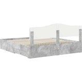 Konstrukcija postelje z vzglavjem Betonsko siva 200 x 200 cm, (5000102423) | Shoptok.si