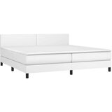  Box spring s madracem LED bijeli 200x200 cm umjetna koža | shoptok.hr