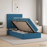  Krevet s madracem i skladištem Tamno plava 100 x 200 cm Baršun | shoptok.hr