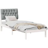  Posteljni okvir z oblazinjenim vzglavjem Bela 75 x 190 cm, (5000084372) | Shoptok.si