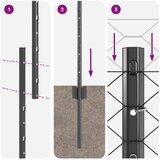 vidaXL Metalna ograda Set od 2 Siva, Crna Metal 25 x 1,2 m Izdržljiva | shoptok.hr