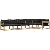  Set vanjskih sofa s jastukom 6 pcs Bijela i crna | shoptok.hr