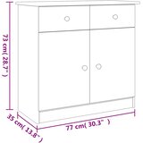  Komoda ALTA bijela 77 x 35 x 73 cm od masivne borovine | Eponuda.com