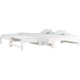  Dnevni ležaj na izvlačenje bijeli 2x(90x200)cm masivna borovina | shoptok.hr
