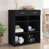  Komoda crna 80x42,5x93 cm od konstruiranog drva | shoptok.hr