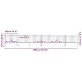  Vrtna ograda s vrhom koplja Čelik 1070x120 cm Crna | shoptok.hr