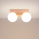 Sollux Bela/v naravni barvi stropna svetilka s steklenim senčilom ø 12 cm Solum – | Shoptok.si