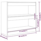 Ormarić za knjige / sobna pregrada crni 80 x 30 x 72 cm | shoptok.hr