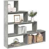 Pregrada regal za knjige 4 razine sivi 143 5x29x143 5 cm drvo Cijene