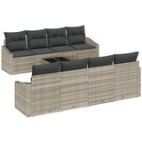vidaXL 9-dijelni set vrtne sofe s jastučićima svjetlosive boje Poli ratan Cijene