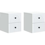  Stenski nočni omarici s predalom 2 pcs Bela 33 x 34,5 x 40 cm, (5000209894) | Shoptok.si