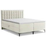 Bež boxspring postelja s prostorom za shranjevanje 160x200 cm Puhala –