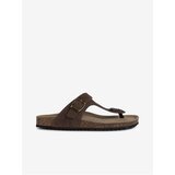 Geox Brown Women's Leather Flip-Flops - Women Cene