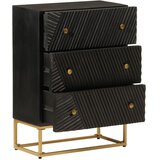  Ladičar crni 55 x 30 x 76 cm od masivnog drva manga i željeza | shoptok.hr