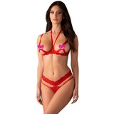 Obsessive Cupide Desir 2-pcs Crotchless Set Red S/M | Shoptok.si
