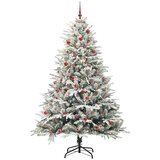 vidaXL Umjetno božićno drvce s rasvjetom i setom kuglica Zelena 210 cm | shoptok.hr