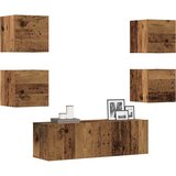 Maison Chic TV omarice - TV enot 5-delna stenski stari lesni inženirski les, (21699129) | Shoptok.si