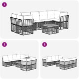  Set vanjskih sofa 8 kom. Crna i tamno siva poliratan | shoptok.hr