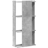 vidaXL Knjižna omara 3-nadstropna beton. siva 60x30x120 cm inž. les | Shoptok.si