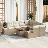 vidaXL set vrtnih sofa od 9 komada s jastučićima bež poli ratan Cijene