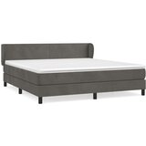  Box spring postelja z vzmetnico temno siva 160x200 cm žamet, (20790126) | Shoptok.si