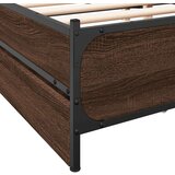  Posteljni okvir s predali rjavi hrast 120x200 cm inž. les | Shoptok.si