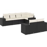  7-dijelni set vrtnih sofa od poliratana s jastucima crni | shoptok.hr