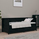vidaXL Dnevna postelja črna 100x200 cm trdna borovina cene