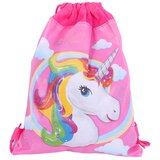 Lean Toys Šolska torba za čevlje, gimnastična obleka, mavrični samorog, roza 35x27 cm | Shoptok.si