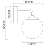 Open Design OR81404 - Zidna lampa BAO 1xE27/8W/230V crna/prozirna | Eponuda.com