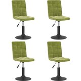 Furnova Vrtljivi jedilni stoli 4 kosi svetlo zelen žamet, (21928344) | Shoptok.si