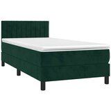  box spring s madracem LED tamnozeleni 90x190 cm baršun | shoptok.hr