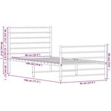  Metalni okvir kreveta uzglavlje i podnožje bijeli 90x190 cm | shoptok.hr