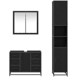 vidaXL Komplet pohištva za kopalnico 3 pcs Črni hrast 80 x 33 x 60 cm | Shoptok.si