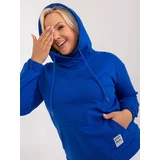 Fashion Hunters Blue cotton plus size hoodie