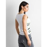 Fashion Hunters White and green striped top Cene