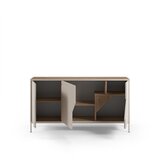 Marckeric Kremno bela/naravna komoda v hrastovem dekorju 150x80x40 cm Lilou – | Shoptok.si