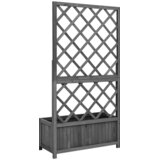  Vrtna sadilica s rešetkom crna 70x30x135 cm od masivne jelovine | shoptok.hr