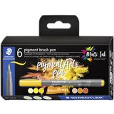 Staedtler vlaknasto pero, pigmentni čopič, rumeno in oranžno,, (21655206) Cene